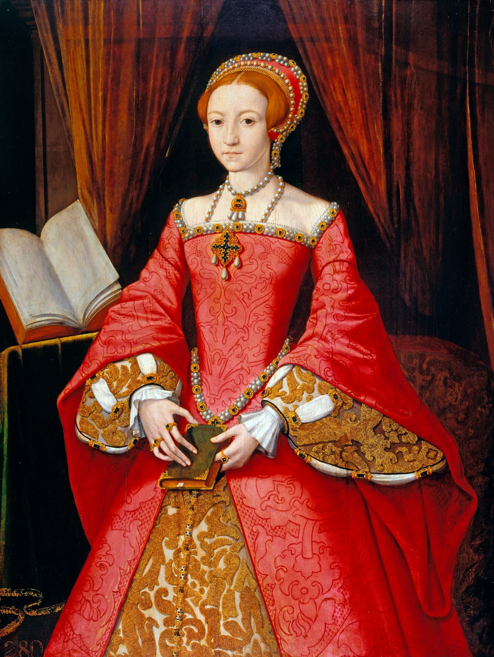 Єлизавета I у молодому віці на портреті, який приписують Вільяму Скротсу10
