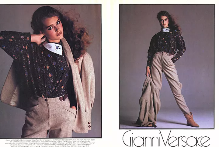 Брук Шилдс в рекламной кампании Versace, 19801