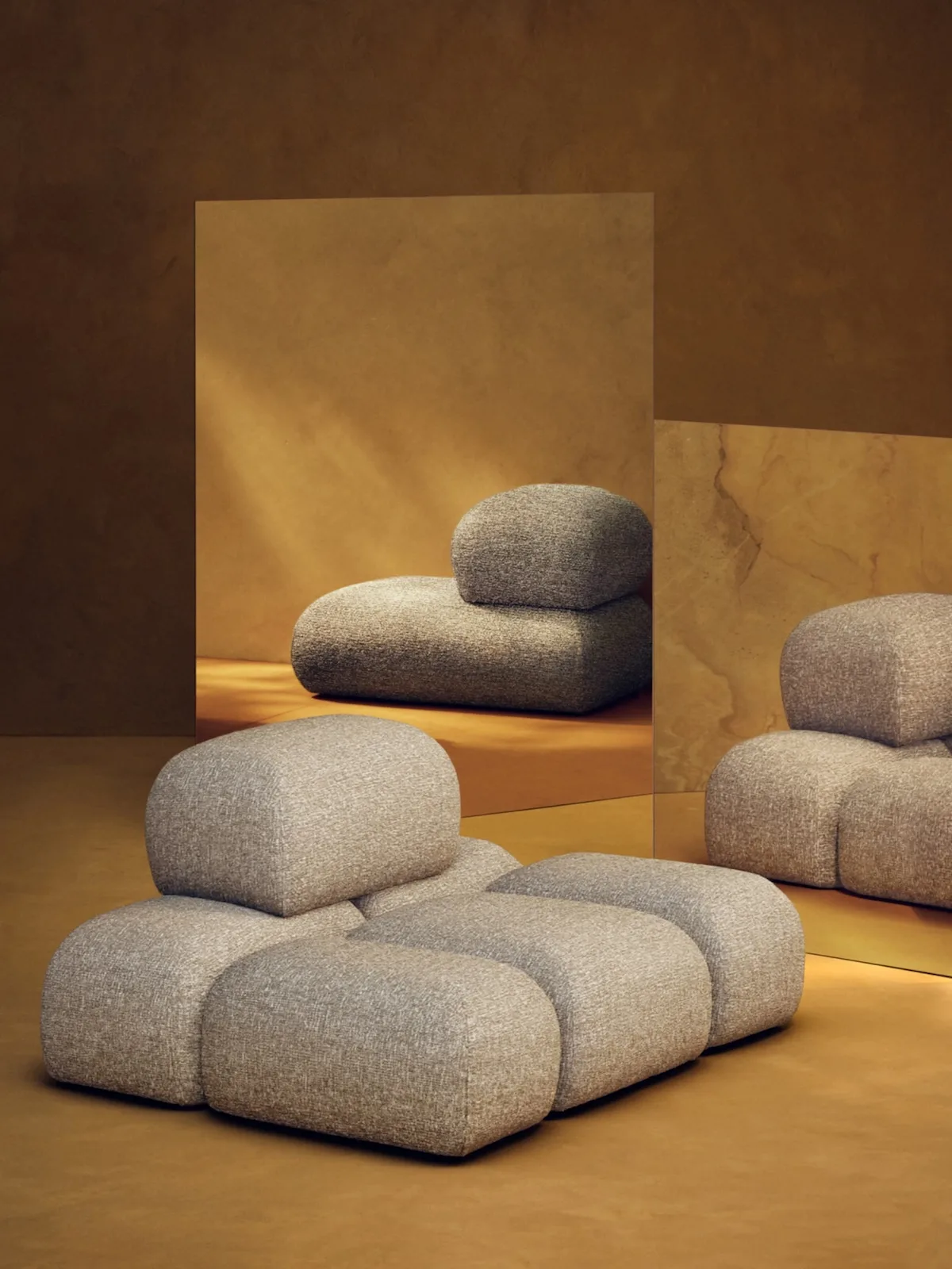 Модульне крісло з колекції H&M Home x Kelly Wearstler у нейтральних тонах